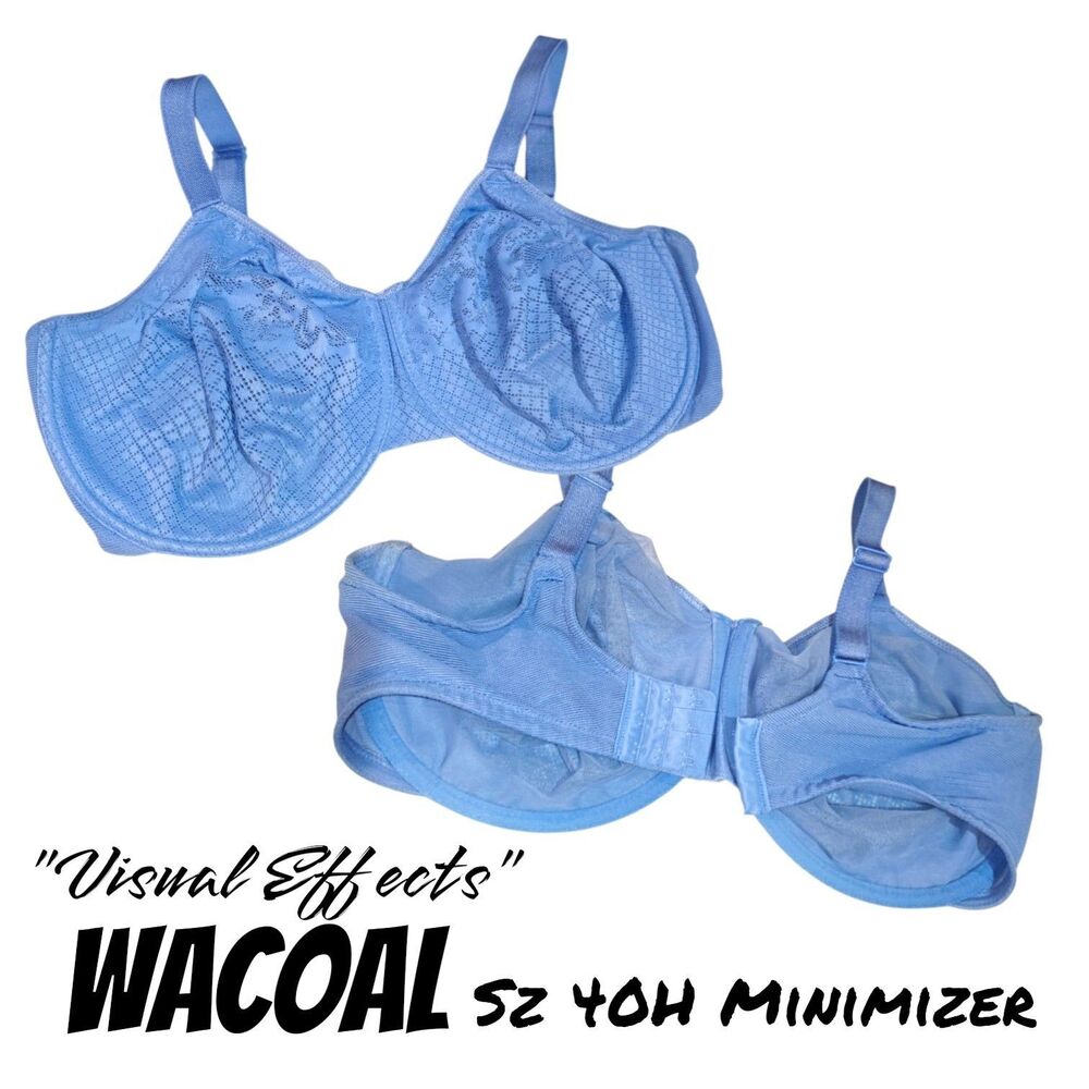 Wacoal Sz 40H 857210 Blue Visual Effects Minimizer Bra Full Coverage Underwire